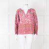 Boteh Lilac Red Cotton Peasant Top