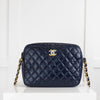 Chanel Navy Blue Calfskin Adjustable Length  Cross Body Bag