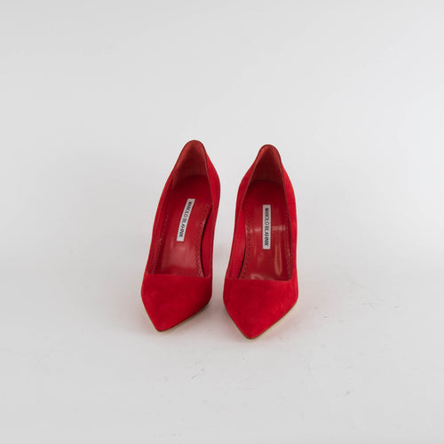 Manolo Blahnik Red Suede Classic Heeled Shoes