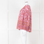 Boteh Lilac Red Cotton Peasant Top