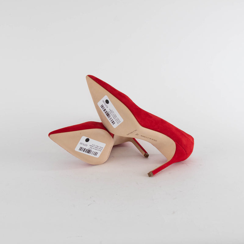 Manolo Blahnik Red Suede Classic Heeled Shoes