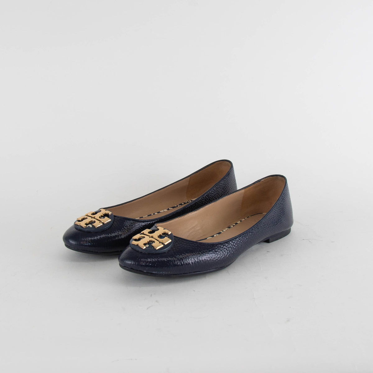 Tory Burch Navy Flat Ballet Pumps