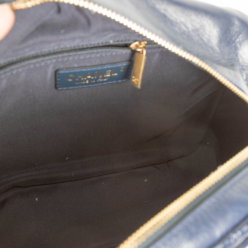 Chanel Navy Blue Calfskin Adjustable Length  Cross Body Bag