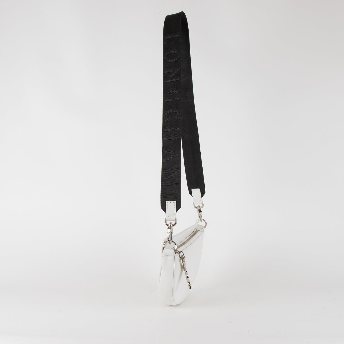 Longchamp White Leather Smile Crossbody Bag