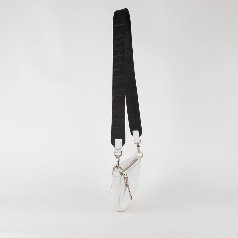 Longchamp White Leather Smile Crossbody Bag