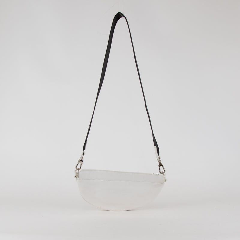 Longchamp White Leather Smile Crossbody Bag