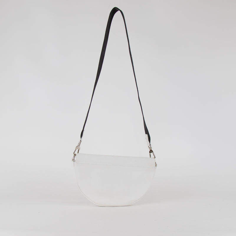 Longchamp White Leather Smile Crossbody Bag