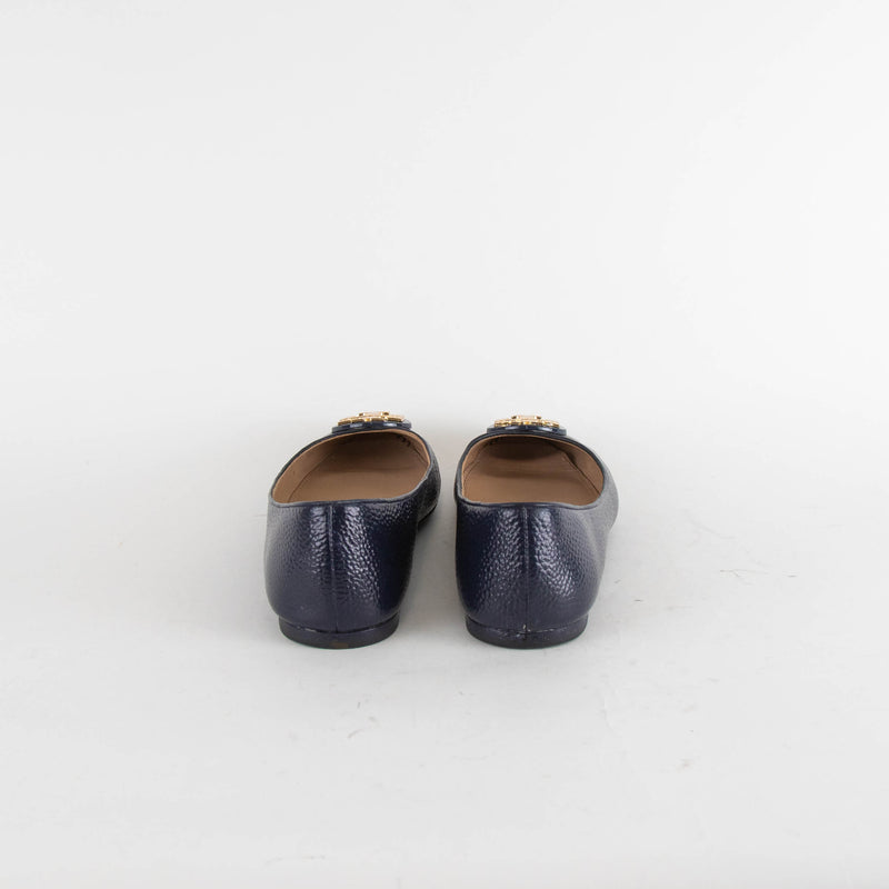 Tory Burch Navy Flat Ballet Pumps