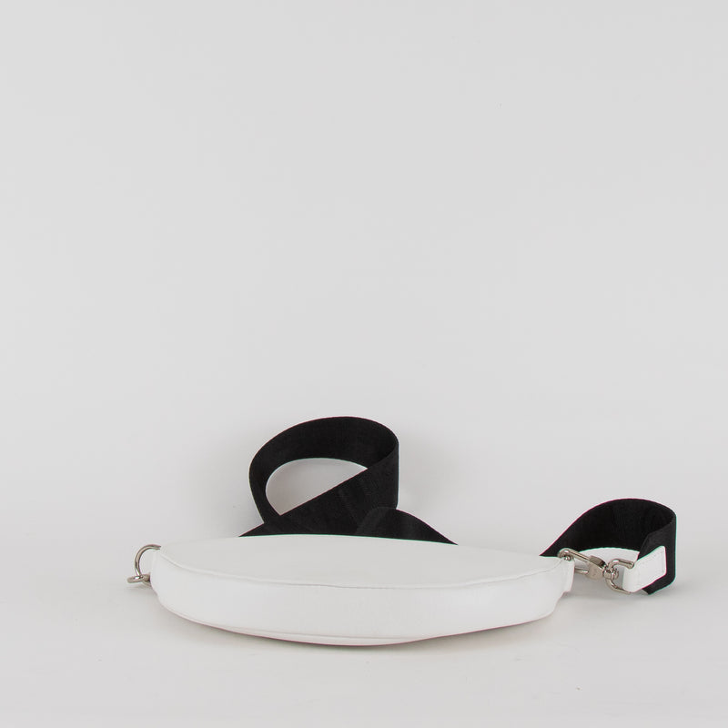 Longchamp White Leather Smile Crossbody Bag