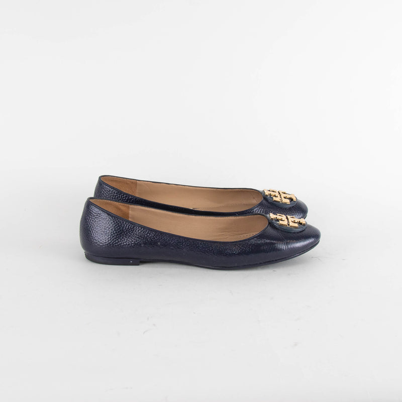 Tory Burch Navy Flat Ballet Pumps