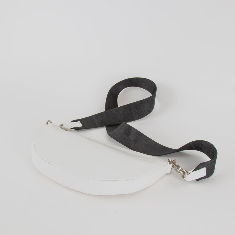 Longchamp White Leather Smile Crossbody Bag