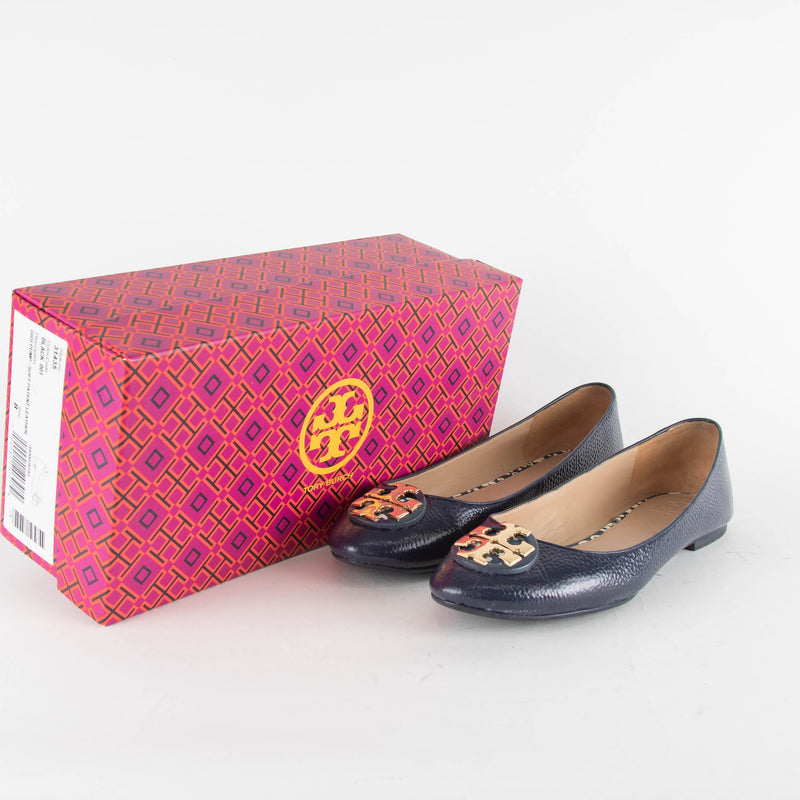 Tory Burch Navy Flat Ballet Pumps
