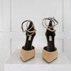 Balenciaga Beige Pointed Ankle Strap Heeled Shoes