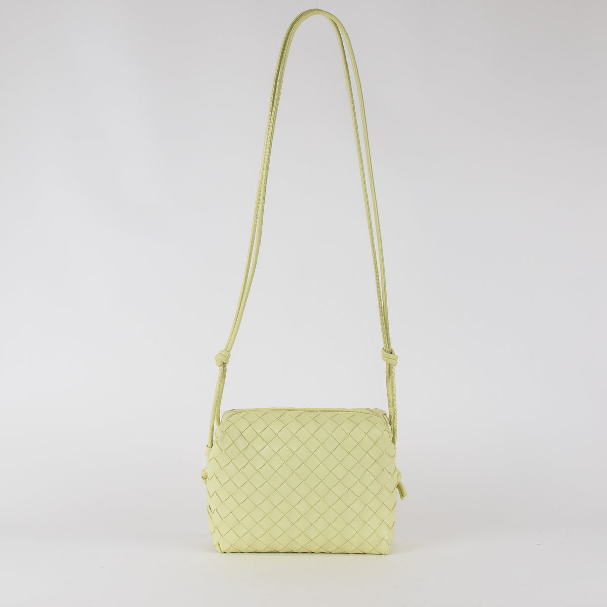 Bottega Veneta Lime Green Intrecciato Loop Camera Bag