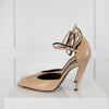 Balenciaga Beige Pointed Ankle Strap Heeled Shoes