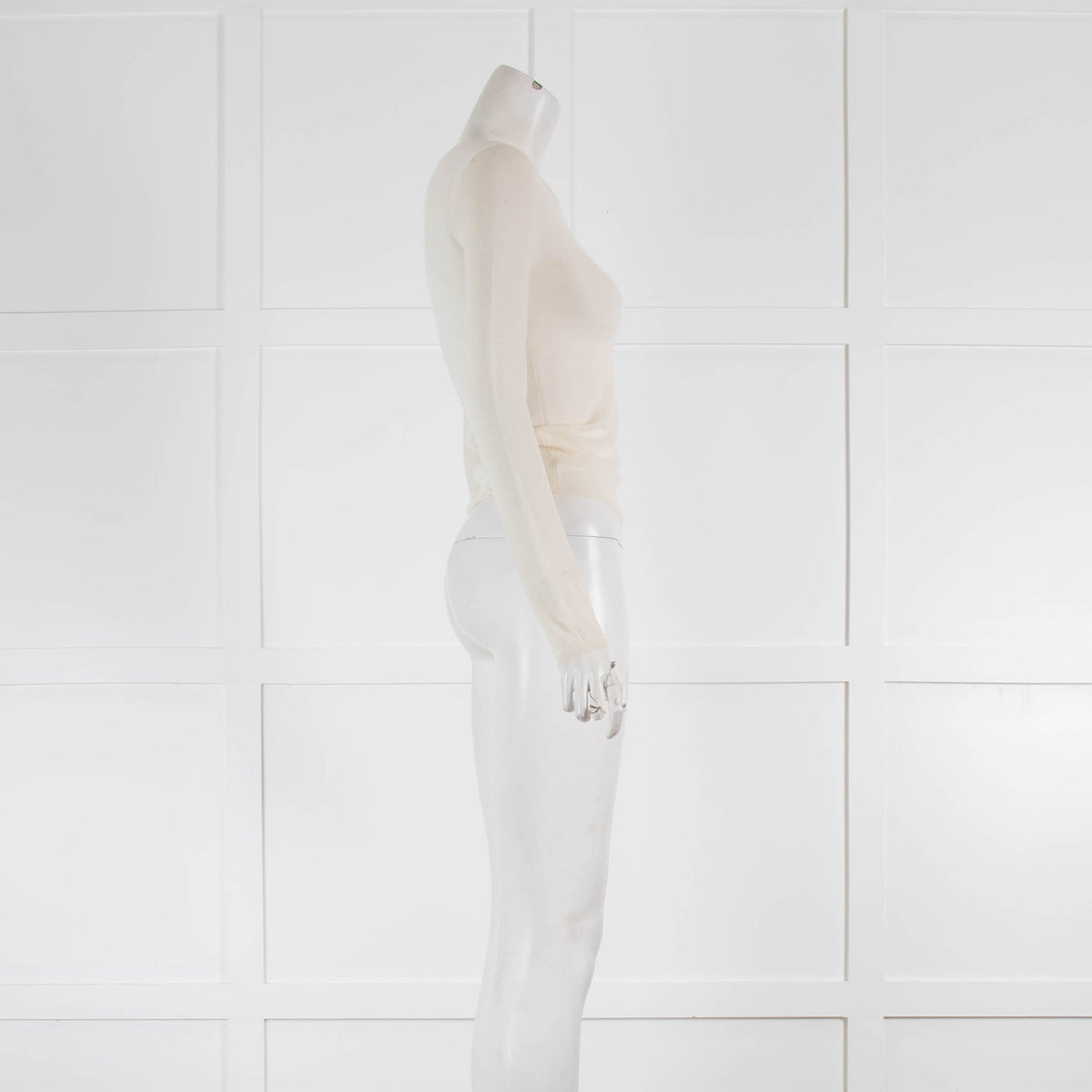 Toteme Cream Thin Cashmere Crewneck Top