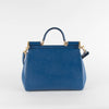 Dolce & Gabbana Blue Textured Leather Sicily Medium Bag
