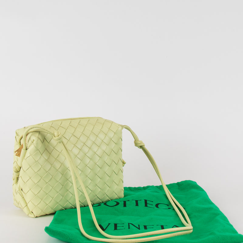 Bottega Veneta Lime Green Intrecciato Loop Camera Bag