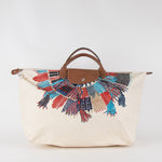 Longchamp Cream  Le Pliage Massai Collier Tote Bag