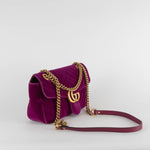 Gucci Purple Velvet Marmont Shoulder Flap Bag