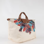 Longchamp Cream  Le Pliage Massai Collier Tote Bag
