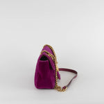 Gucci Purple Velvet Marmont Shoulder Flap Bag