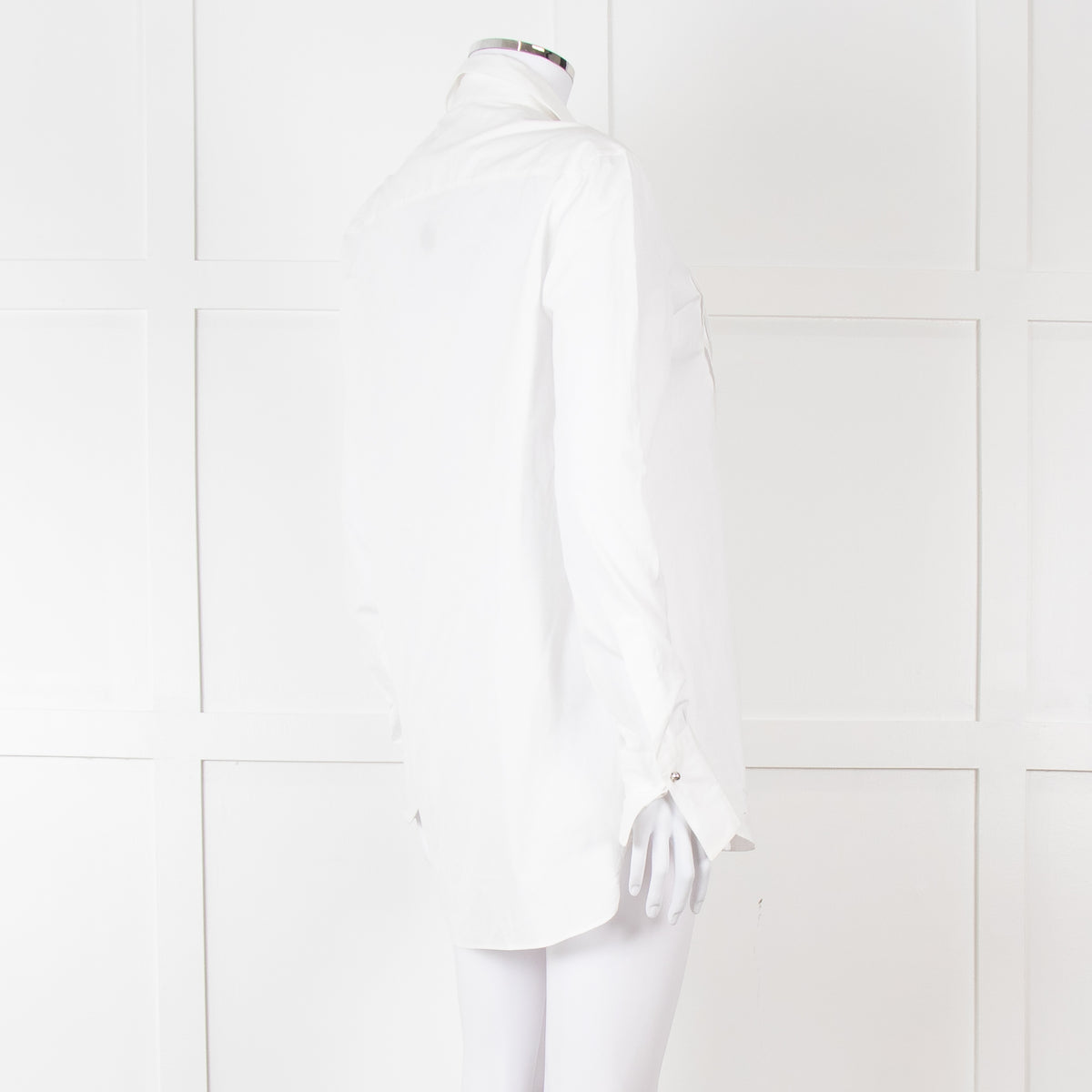 Ermanno Scervino White Silver Diamante Cotton Shirt