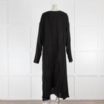 Raey Black Silk Drawstring Long Sleeve Dress