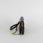 Coach Black Pebble Leather Tabby Chain Clutch