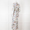 Lazul Cream Multicolour Floral & Zebra Print Long Kaftan