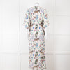 Lazul Cream Multicolour Floral & Zebra Print Long Kaftan