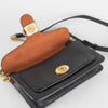 Coach Black Pebble Leather Tabby Chain Clutch