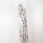 Lazul Cream Multicolour Floral & Zebra Print Long Kaftan