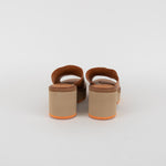 Robert Clergerie Tan Platform Sandal With Orange Stitching