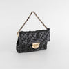 Nina Ricci Black Leather And Fabric Woven Small Shoulder Bag