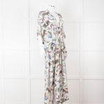 Lazul Cream Multicolour Floral & Zebra Print Long Kaftan