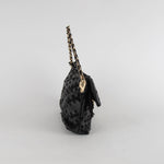 Nina Ricci Black Leather And Fabric Woven Small Shoulder Bag