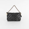 Nina Ricci Black Leather And Fabric Woven Small Shoulder Bag