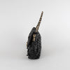 Nina Ricci Black Leather And Fabric Woven Small Shoulder Bag