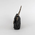 Nina Ricci Black Leather And Fabric Woven Small Shoulder Bag
