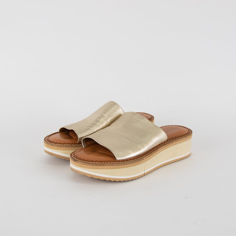 Robert Clergerie Gold Slider Sandal