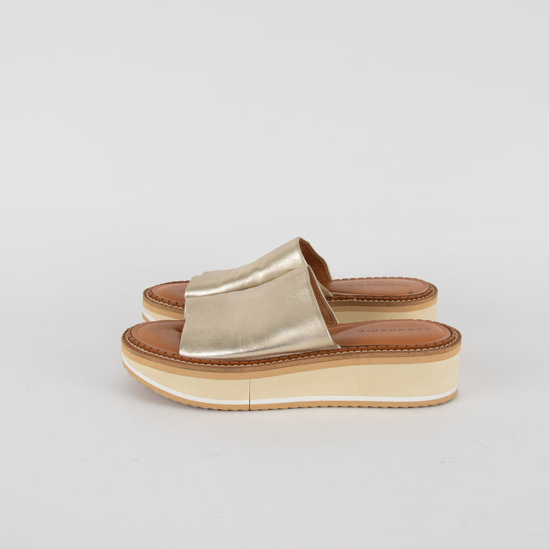 Robert Clergerie Gold Slider Sandal