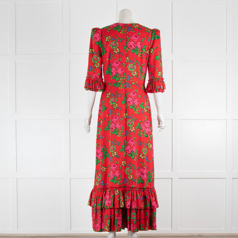 The Vampire's Wife Red Gypsy Cotton Floral Long Dress