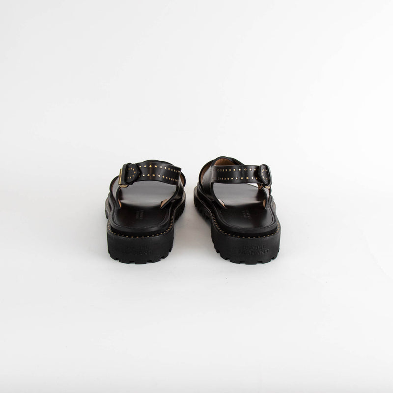 Isabel Marant Black Baem Crossover Leather Sandal