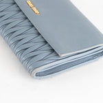 Miu Miu Pale Blue Matelasse Nappa Long Wallet