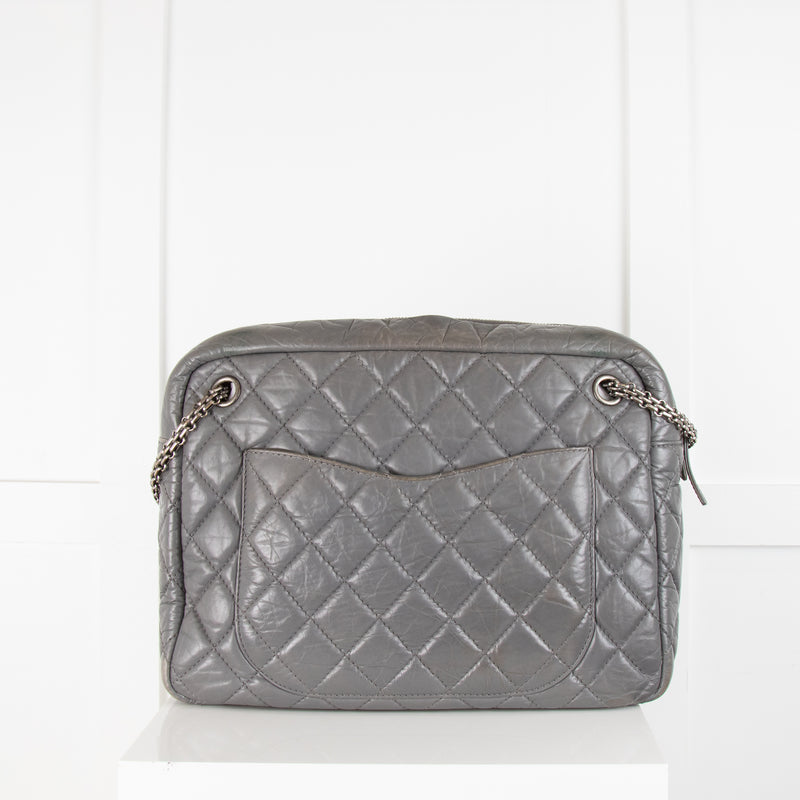 Chanel Grey Quilted Leather Large Reissue Camera Bag Chanel
