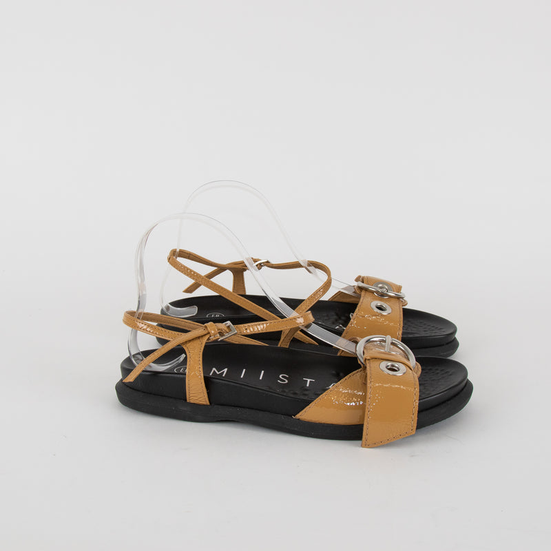 Miista Tan Silba Eyelet Strap Sandal