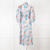 Dea Kudibal Blue Orange Floral Cotton Maxi Belted Dress