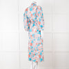 Dea Kudibal Blue Orange Floral Cotton Maxi Belted Dress