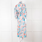 Dea Kudibal Blue Orange Floral Cotton Maxi Belted Dress